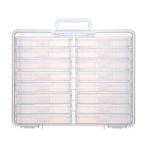 파티 클럽 오브 아메리카 PCA 사진 보관함 4인치 x 6인치 손잡이 - 스티커, 우표, 직소, 채소 씨앗을 위한 16개의 내부 보관함, 대형 정리함, 투명 플라스틱 공예 케이스