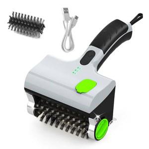 바비큐 야외 실내 그릴용 무선 전기 스팀 그릴 브러시 및 스크래퍼 휴대용 클리너 스토브용 독특한 도구 오븐 차브로일 굴뚝 회색