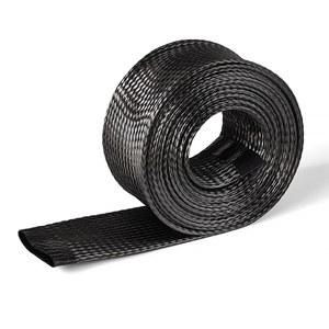 슬리브 4 40MM 단단히 검정색 땋은 탄소 섬유 와이어 케이블 튜브 외장