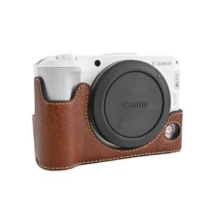 캐논 EOS R50V 카메라 가방 하프 바디 커버 숄더 스트랩용 PU 가죽 케이스