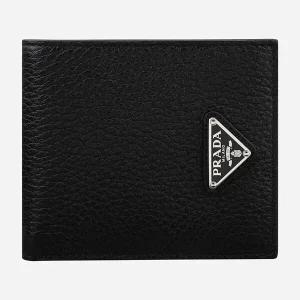 5F 2MO513 2E54 F0002 삼각로고 페블레더 남성 반지갑 블랙