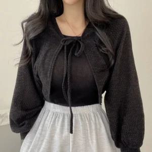 여성 여름 레이어드 크롭 시스루 가디건 휴양지 데이트