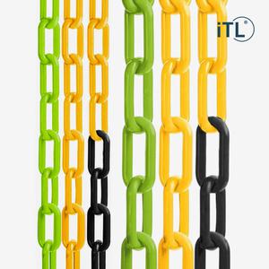 ITL 플라스틱 체인 경량 가벼운 사슬 안전 방범 주차 금지 잠금 장치 연결 고리 프라스틱 구역 주차장 형광 바리게이트 6mm 8mm 1M단위