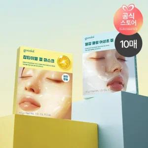 [10매] 구달 탄력 겔 마스크팩(청귤/어성초 택)