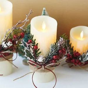 크리스마스 열매 LED 양초 무드등 중 1P 꾸미기 소품 (WFGEVF6)