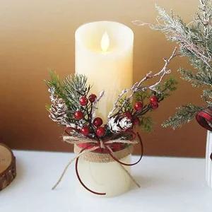 크리스마스 열매 LED 양초 무드등 대 1P 꾸미기 소품 (WFGEVF7)