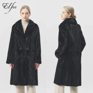 진도엘페 풀스킨 휘메일 밍크 롱코트 블랙 (EC13)