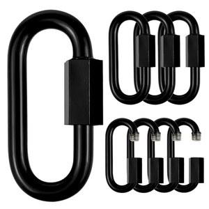 스테인리스 스틸 체인 퀵 링크 - 잠금 카라비너, 후크, 트위스트 키 링 나사 링크, 블랙