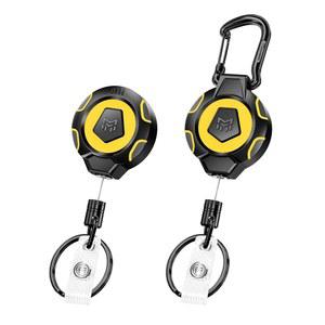 MNGARISTA 업그레이드된 헤비 듀티 리트랙터블 키체인 벨트 클립 Ver 카라비너 10온스 리트랙션 31 5인치 스테인리스 스틸 케이블 전술 ID 배지 릴 키 체인 리트랙터 2팩