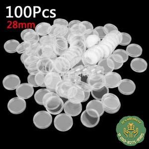 100pcs 28/32/39/41/mm 동전 디스플레이 케이스 수집 보관 상자에 대 한 플라스틱 분명 홀더 캡슐