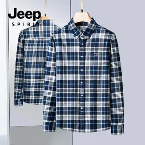 JEEP SPIRIT 남성 봄가을 캐주얼 루즈핏 체크 셔츠/남방/빅사이즈/긴팔/작업복