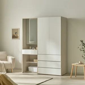 [우아미가구]루엘 LPM 1400 화장대 3서랍 옷장 세트