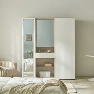 [우아미가구]루엘 LPM 1600 슬라이딩 화장대 거울 옷장 세트