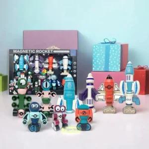 우주자석 로켓봇 68p 스페이스 로봇 조립 마그네틱 블럭 입체 자석블록 상상력발달 유아