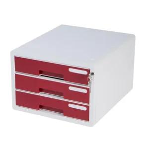 시스맥스)시스템2칼라서류함(10203 3단 와인)/사무용서랍/서류보관/책상수납함/파일함/문서서류함/파일정리