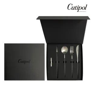 [큐티폴] 고아 블랙실버 디너 4종 선물세트(디너스푼 디너포크 디너나이프 젓가락세트)