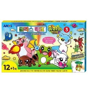 글라스데코 휴리와 친구들3/아트/썬데코/아모스/물감/스테인드/글라스/DIY/키즈/썬캐쳐/만들기/대용량/유리