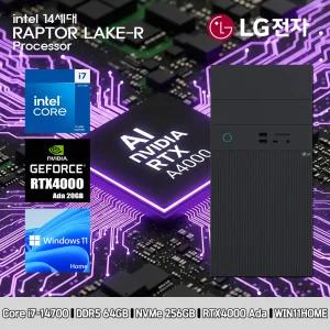 LG 데스크탑 코어i7 14세대 RTX4000 Ada 컴퓨터 B90MV-I7AR4SB-RTX4000 Ada WIN11 i7-14700 64GB SSD256GB