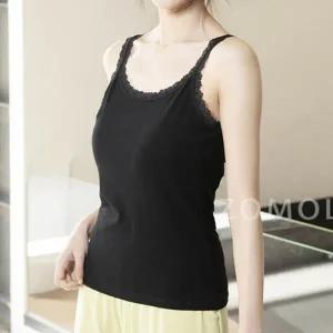 레이스 끈나시 와이드 데일리 레이어드 민소매 나시티