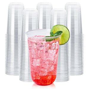 Vplus 16온스 퇴비화 투명 플라스틱 콜드컵, 100팩 생분해 일회용 컵, BPA 및 PFAS 프리, 주스, 와인, 파티, 결혼식 일상용 식물성