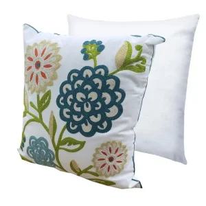 [아우트]수국 자수 의자 등받이 베개 등쿠션 솜포함