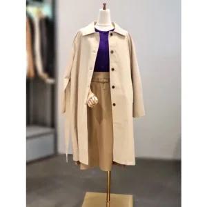 [갤러리아] abfz 소매배색 맥카라 코튼 밸티드 롱트렌치코트 ACZ4HR01J