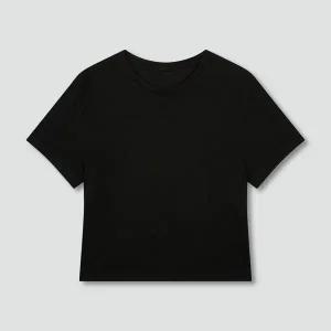 [JAJU](대구신세계)여 레이온 스트레치 크롭 반팔 라운지 티셔츠(J205201003BK)