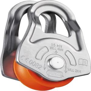 Petzl OSCILLANTE Pulley - 스키 투어링 및 빙하 여행을 위한 스윙 측면 비상 풀리