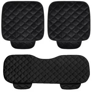 차량용 겨울 방석 앞좌석+앞좌석+뒷좌석 블랙 세트 차량용방석 자동차방석 뒷좌석방석