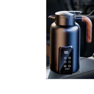 차량 주전자 12V 24V 차박 여행 명절 온수 카 포트 (12V/24V/1300ML)-블랙