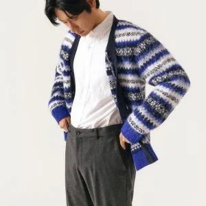 갤러리아 25FW 노티그 페어아일 브이넥 가디건 블루 OLW1SWCD110B1O