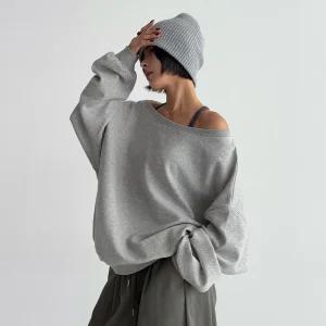 [유야]여성 무지 오프숄더 맨투맨 티셔츠 -FTS0944- 봄 가을