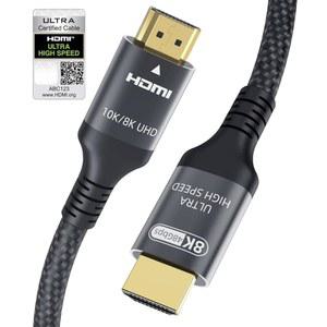Adauxter 인증 10K 8K HDMI 2.1 케이블 5피트, 48Gbps 초고속 HDMI 케이블, 이더넷 4K 240Hz 165Hz 144Hz 120Hz 8K 60Hz eARC HDCP2.3 HDR10+ PC 노트북 TV 모니터 프로젝터