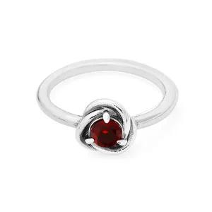 [판도라] 192993C01 레드 이터니티 서클 반지 (1월 탄생석)