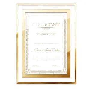 고급 유리액자 상장 투명 액자 골드 A4