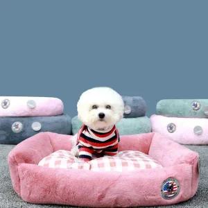 [콩심팥심]강아지 사각 방석 다크레드 중형 1P 고양이 하우스 고양이쿠션방석