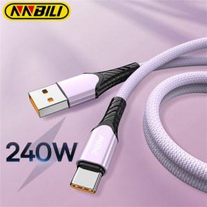 NNBILI USB C 케이블 전원 와이어 3.1, 맥북, 삼성 S22, 샤오미, A to C타입 케이블, 고속 충전 48V 5A, 240W
