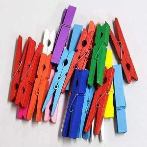 [셀러에이드]인테리어 칼라 나무집게 가랜드 사진걸이 랜덤 찝게