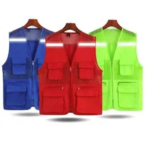 반사판 메쉬 망사조끼 넉넉한 수납포켓 여름 메쉬 조끼 작업 공장 등산 낚시 택배 포장 조끼