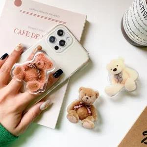 [후니케이스] 에어 브래킷 귀여운 리본곰돌이 핑거톡 3종