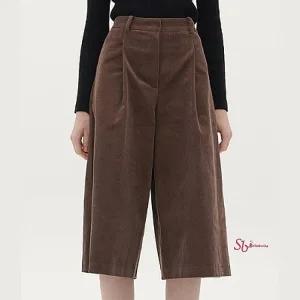 골덴바지 7부 여자 반바지 가을바지 여성 와이드 9부 겨울 부츠코디룩 khj952