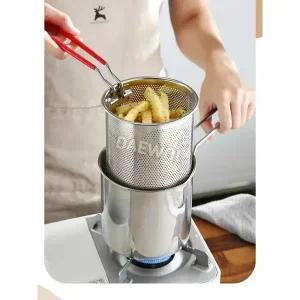 가정용 소형 튀김기 돈까스 냄비 기름 1인용 캠핑용