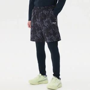 [휠라]휠라 시즈널 패턴 2in1 레깅스 FS2IPG3206M BKP 운동복