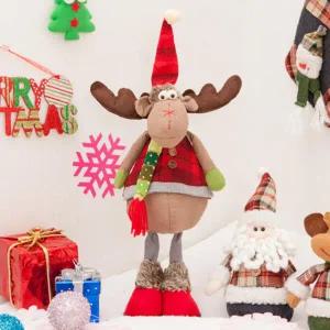 아트박스/플라워트리 크리스마스 루돌프 사슴 인형 대형장식 레드체크 52cm