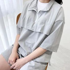 여성 아노락 트레이닝 반팔 반바지 set 홈웨어 편한옷 여성반팔세트