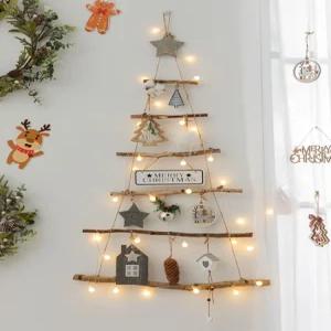 크리스마스벽트리 풀세트 장식 앵두전구 미니트리 창문 데코 전구 벽걸이 만들기 인테리어