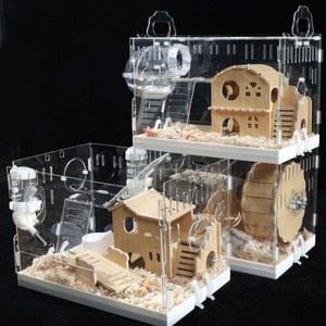 햄스터 케이지 대형 사육장 하우스 골든햄스터케이지 A 고스트 세트 통나무 투명