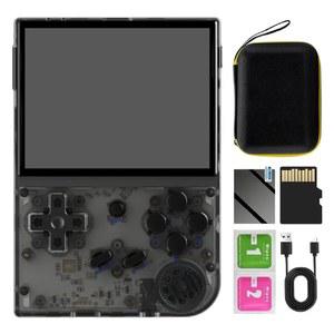 RG35XX 2024 새로운 업데이트 버전 레트로 핸드헬드 게임 콘솔, 3.5인치 IPS 화면 내장 5500 리눅스 시스템, 지원 게임패드 및 HDMI TV 출력(투명 블랙, 휴대