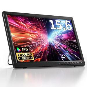 15.6인치 휴대용 TV, ATSC 안테나 및 충전식 배터리, 1080P HDMI/USB/AV 입력, 캠핑, 자동차, 긴급 사용을 위한 내장 스탠드 포함