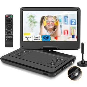 페이허 16.5인치 휴대용 TV/DVD 플레이어 콤보(14.0인치 대형 HD 스위블 화면 및 디지털 TV ATSC 튜너/HDMI/USB/AV/오디오, 내장 배터리, 듀얼 고음량